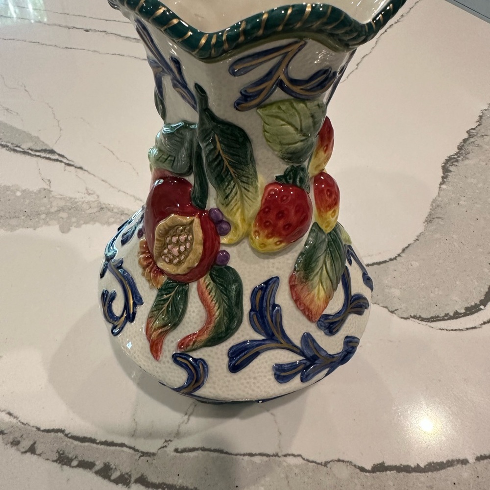 Vintage Fitz and Floyd Multicolor Ceramic Vase, never used
